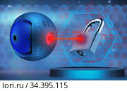 Attack on computer systems. Hacking elections. concept of a hacker attack on information and computer systems. Bypassing the protection of computer systems. 3d rendered. Стоковое фото, фотограф Alexander / Фотобанк Лори