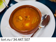 Olla Morellana - dish of Spanish cuisine. Стоковое фото, фотограф Яков Филимонов / Фотобанк Лори