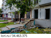 Москва, Чонгарский бульвар, снос жилого дома по программе реновации жилого фонда (2020 год). Редакционное фото, фотограф glokaya_kuzdra / Фотобанк Лори