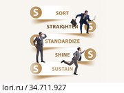 Businessman in 5S workplace organisation concept. Стоковое фото, фотограф Elnur / Фотобанк Лори