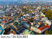 Aerial view of Liberec, Czech Republic. Стоковое фото, фотограф Яков Филимонов / Фотобанк Лори