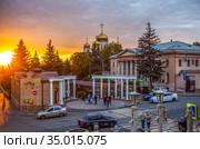 Исторический центр города на закате. Пятигорск. Ставропольский край (2020 год). Редакционное фото, фотограф Сергей Афанасьев / Фотобанк Лори