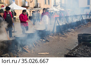Feast of escudella, Castelltercol (2018 год). Редакционное фото, фотограф Яков Филимонов / Фотобанк Лори