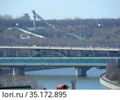 Метромост. Лыжный трамплин на Воробьевых горах. Город Москва. Россия (2011 год). Редакционное фото, фотограф lana1501 / Фотобанк Лори