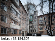 Москва, Скатертный переулок, дом 7 (2021 год). Редакционное фото, фотограф Дмитрий Неумоин / Фотобанк Лори