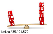 The words LOSS and PROFIT on the scales. Стоковая анимация, аниматор WalDeMarus / Фотобанк Лори