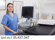 Female sonographer portrait. Стоковое фото, фотограф Яков Филимонов / Фотобанк Лори