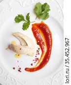 Tomato sauce for chicken on white background. Стоковое фото, фотограф Марина Володько / Фотобанк Лори