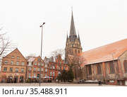 Nikolaikirche or St. Nikolas Church of Flensburg (2017 год). Редакционное фото, фотограф EugeneSergeev / Фотобанк Лори