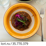 Traditional spanish dish Jarrete de ternera. Стоковое фото, фотограф Яков Филимонов / Фотобанк Лори