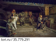 Сцена из фильма "Вий" на территории музея киноконцерна Мосфильм в Москве (2021 год). Редакционное фото, фотограф Baturina Yuliya / Фотобанк Лори
