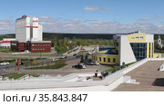 Город Кемерово. Вид на проспект Притомский и здание ОАО «Российские железные дороги» (2021 год). Редакционное видео, видеограф Цибаев Алексей / Фотобанк Лори