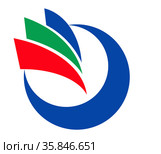 Герб поселка Коге. Префектура Фукуока. Япония. Стоковая иллюстрация, иллюстратор Владимир Макеев / Фотобанк Лори