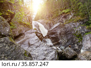 Водопад на реке Кваркуш. Северный Урал. Россия. Стоковое фото, фотограф Евгений Ткачёв / Фотобанк Лори