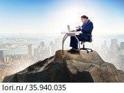 Businessman self isolating on the top. Стоковое фото, фотограф Elnur / Фотобанк Лори