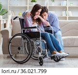 Desperate disabled person on wheelchair. Стоковое фото, фотограф Elnur / Фотобанк Лори