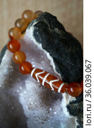Tibetan Dzi natural beads - Waves. Стоковое фото, фотограф ElenArt / Фотобанк Лори