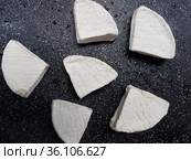 Camembert on black background. Стоковое фото, фотограф Марина Володько / Фотобанк Лори