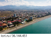 Black sea coast in Kobuleti city, Georgia. Стоковое фото, фотограф Яков Филимонов / Фотобанк Лори