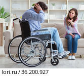 Desperate disabled person on wheelchair. Стоковое фото, фотограф Elnur / Фотобанк Лори