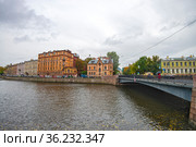 Особняк  архитектора В.А. Шредера и река Мойка, напротив Новой Голландии (2013 год). Стоковое фото, фотограф Геннадий Соловьев / Фотобанк Лори