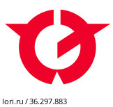 Герб села Токасики. Префектура Окинава. Япония. Стоковая иллюстрация, иллюстратор Владимир Макеев / Фотобанк Лори