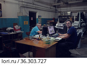 Балашихинский завод БЗКМ, участок и рабочие (2021 год). Редакционное фото, фотограф Дмитрий Неумоин / Фотобанк Лори