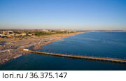 Beach in the Vityazevo villag. Krasnodar region. Russia. (2020 год). Стоковое фото, фотограф Арестов Андрей Павлович / Фотобанк Лори