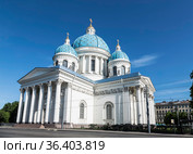 Cathedral of the Holy Life-Giving Trinity of the Life Guards of the Izmailovsky Regiment or Trinity cathedral. Saint-Petersburg. Russia (2018 год). Стоковое фото, фотограф Наталья Волкова / Фотобанк Лори