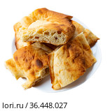 Traditional georgian bread shotis puri served for dinner. Стоковое фото, фотограф Яков Филимонов / Фотобанк Лори