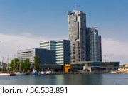 Image of port area at Baltic Sea in old city Gdynia in Poland. Стоковое фото, фотограф Яков Филимонов / Фотобанк Лори