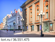Театр Вахтангова на Арбате в Москве (2021 год). Редакционное фото, фотограф Baturina Yuliya / Фотобанк Лори