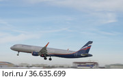 Departure of Aeroflot A321 from Sheremetyevo Airport (2018 год). Редакционное фото, фотограф Данил Руденко / Фотобанк Лори