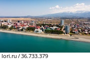 Black sea coast in Kobuleti city, Georgia. Стоковое фото, фотограф Яков Филимонов / Фотобанк Лори