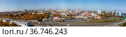 Panorama of the city of Barnaul on an autumn day. View from the Upland park. Russia (2020 год). Стоковое фото, фотограф Наталья Волкова / Фотобанк Лори