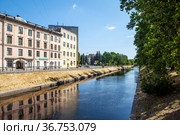 Река Карповка. Санкт-Петербург (2021 год). Редакционное фото, фотограф Сергей Афанасьев / Фотобанк Лори