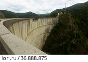 Vidraru Dam is technological landmark. Стоковое фото, фотограф Яков Филимонов / Фотобанк Лори