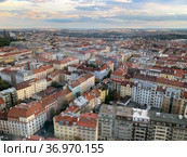 View from the Zizkov Television Tower (2021 год). Редакционное фото, фотограф Irina Opachevsky / Фотобанк Лори