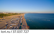 Beach in the Vityazevo villag. Krasnodar region. Russia. (2020 год). Стоковое фото, фотограф Арестов Андрей Павлович / Фотобанк Лори
