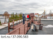 Смотровая площадка на крыше Екатерининского пассажа. Рыбинск. Ярославская область (2021 год). Редакционное фото, фотограф Сергей Афанасьев / Фотобанк Лори