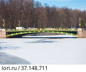 ST. PETERSBURG, RUSSIA - March 27 , 2021: Panteleimonovsky bridge. Редакционное фото, фотограф Мастепанов Павел / Фотобанк Лори