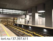 Kuntsevskaya, station on Bolshaya Koltsevaya line of Moscow Metro. It was opened on 7 December 2021 (2022 год). Редакционное фото, фотограф Валерия Попова / Фотобанк Лори