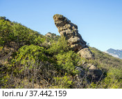 Скальный пик, Карадагский природный заповедник.  Крым (2020 год). Редакционное фото, фотограф Вячеслав Палес / Фотобанк Лори