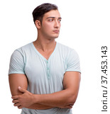 Young handsome man isolated on the white background. Стоковое фото, фотограф Elnur / Фотобанк Лори