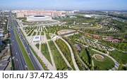 Krasnodar cityscape and Krasnodar stadium from aerial view (2020 год). Стоковое фото, фотограф Арестов Андрей Павлович / Фотобанк Лори