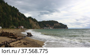 Sandy beach in the Pitsunda Bay in Abkhazia. Стоковое фото, фотограф Александр Карпенко / Фотобанк Лори
