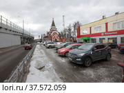 Храм Почаевской иконы Божией Матери в микрорайоне Салтыковка город Балашиха (2022 год). Редакционное фото, фотограф Дмитрий Неумоин / Фотобанк Лори
