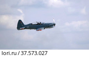 KUBINKA, RUSSIA - May, 15, 2021: Yak-152 propeller-driven training aircraft STRIZHI Aerobatic Team 30TH Anniversary Event. Стоковое фото, фотограф Фотограф / Фотобанк Лори