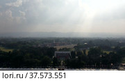 Aerial Hyperlapse Time Lapse, Drone View of Indian Military Academy IMA Dehradun India. Стоковое видео, видеограф Devendra Rawat / Фотобанк Лори