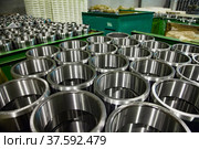 Close-up of bearing outer-race rings. center in focus. Low depth of field. Стоковое фото, фотограф Alexey Rezvykh / Фотобанк Лори